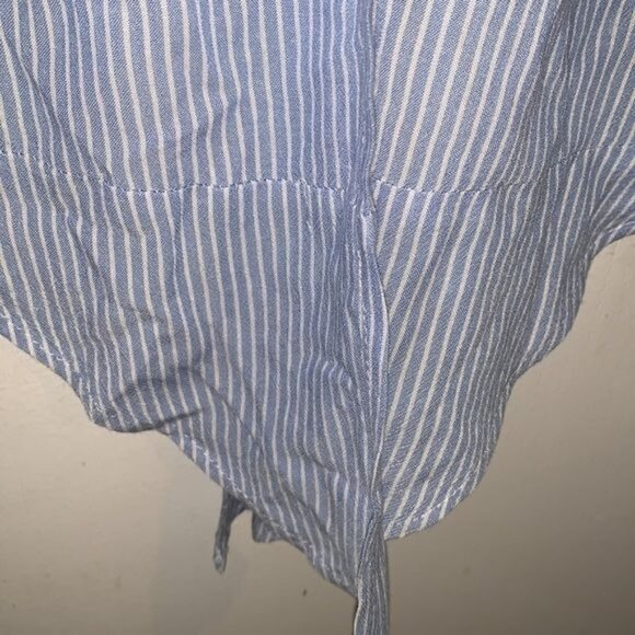 Jones New York Oversized Stripe Button-Down Shirt XXL Blue White 100% Viscose As - Picture 6 of 10